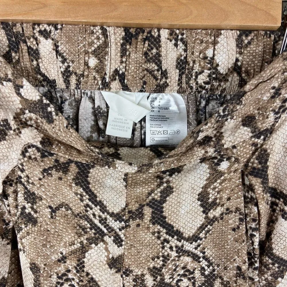 H&M Wide-Cut Snake Print Shorts